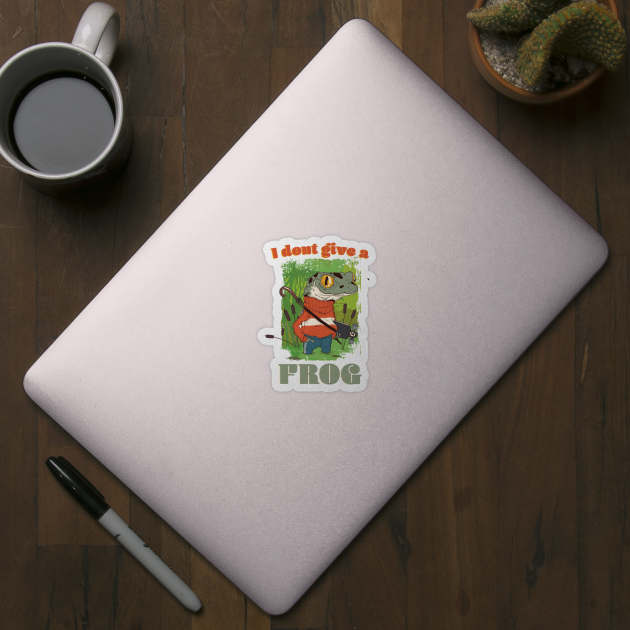 Frog Sticker, I don't give a Frog, funny Toad, Cartoon Froggy by laverdeden